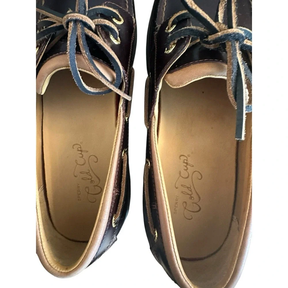 Sperry Mens Gold Cup Amaretto Leather Boat Shoes 0579052‎ Sz 11.5 Wide